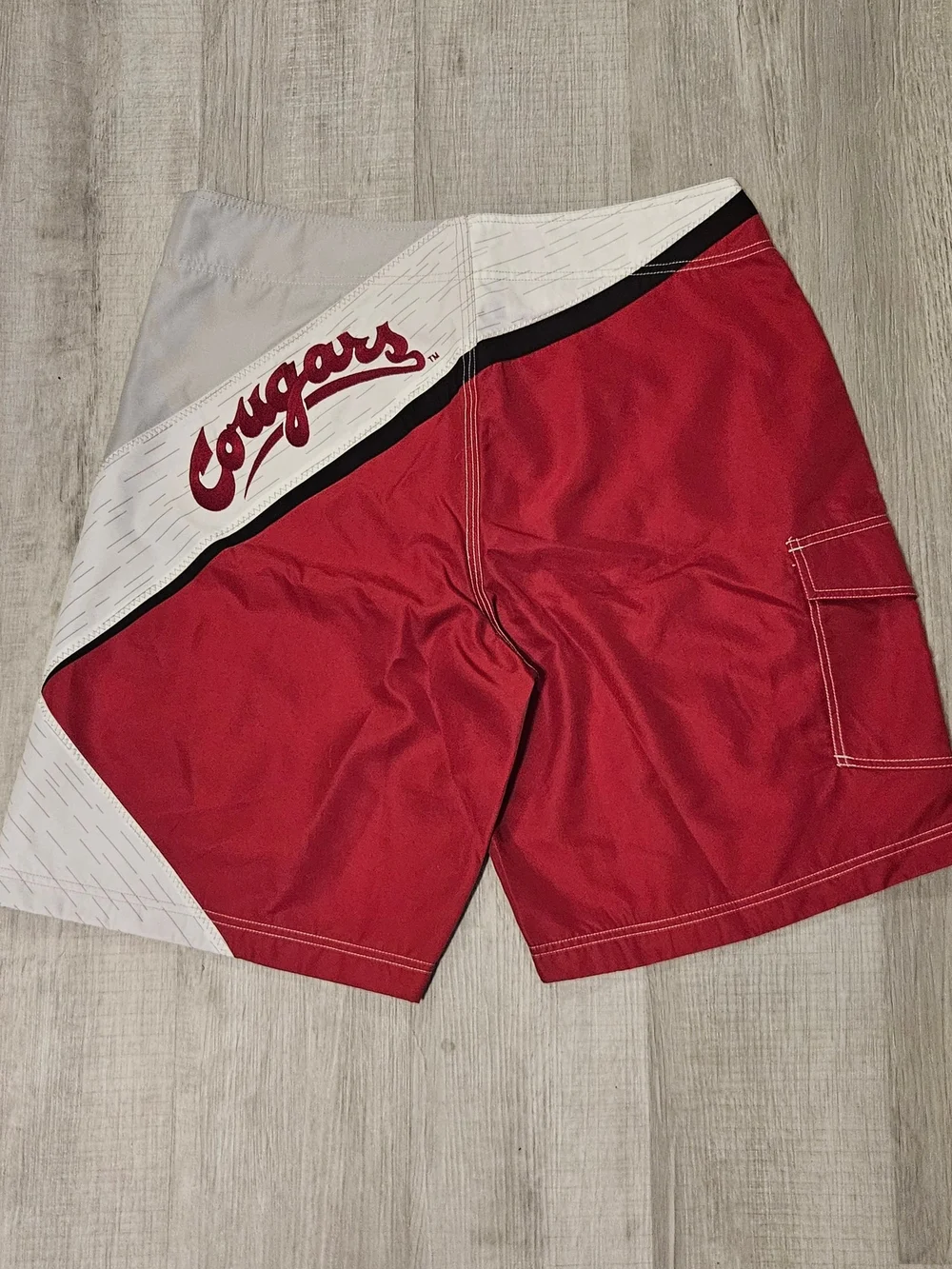 WSU Cougars Men’s 2XL Boardshorts – Red White Gray Campus Drive